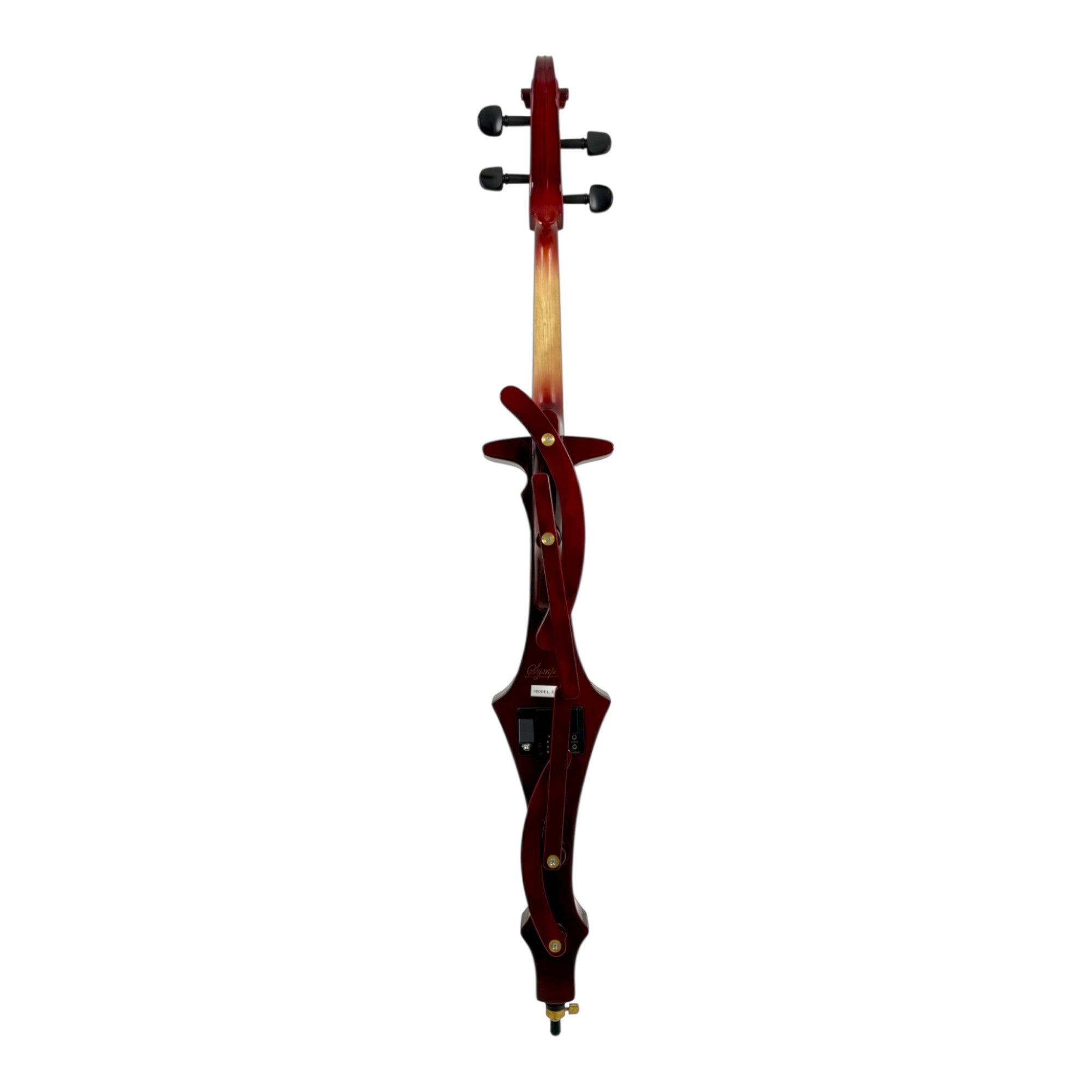 Symphony EC02R Foldable Hand-Carved Solid Catalpa Electric Cello Outfit in Woodgrain Red