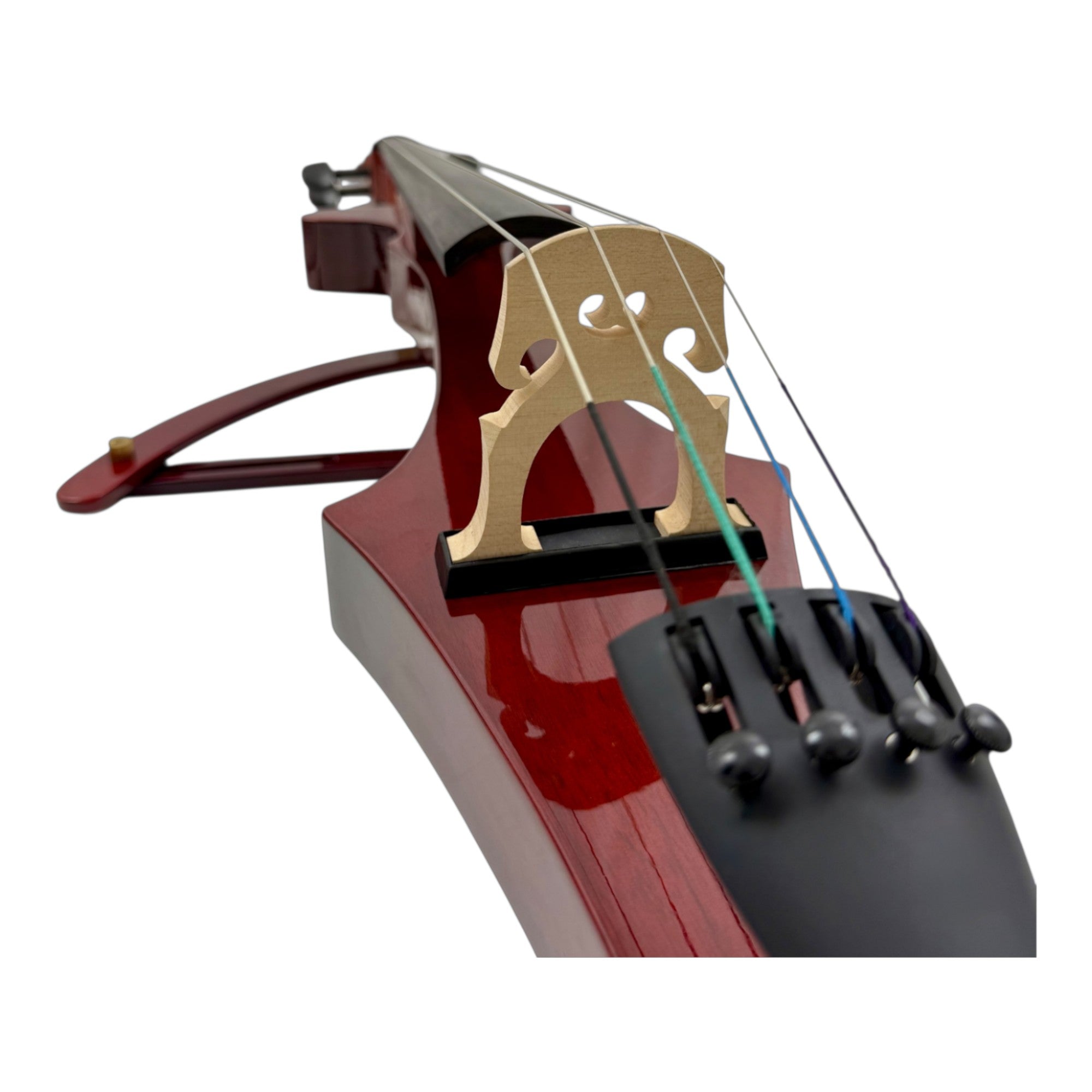 Symphony EC02R Foldable Hand-Carved Solid Catalpa Electric Cello Outfit in Woodgrain Red