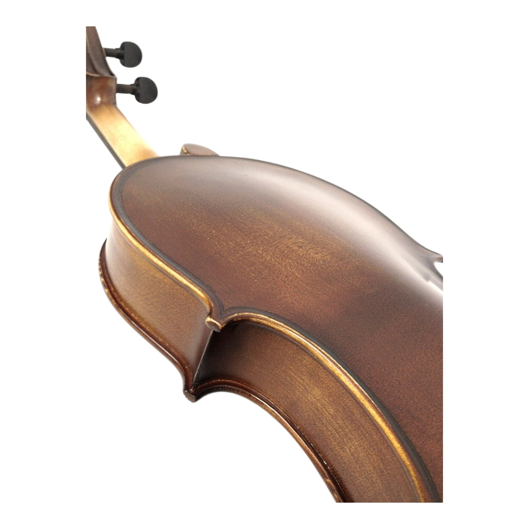 Symphony SJV01B Solid Spruce Top 4/4 to 1/4 Size Violin Outfit in Natural Satin w/ Foam Case, Bow, and Rosin