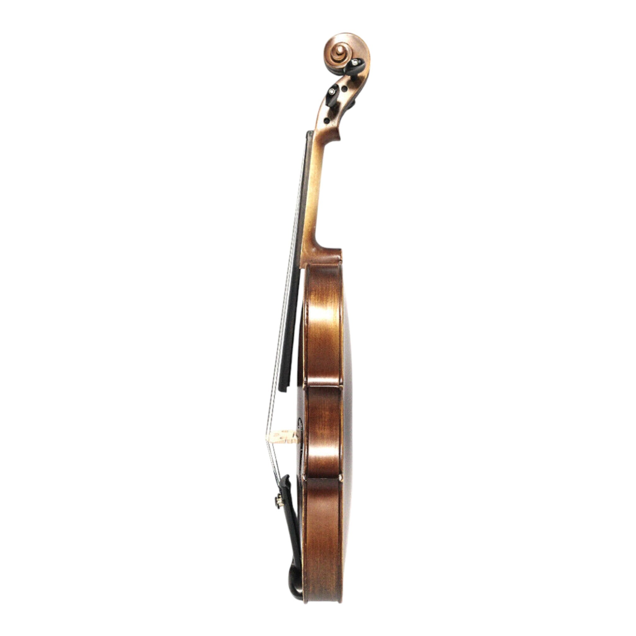 Symphony SJV01B Solid Spruce Top 4/4 to 1/4 Size Violin Outfit in Natural Satin w/ Foam Case, Bow, and Rosin