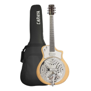 Caraya RE20 Hybrid Resonator Electric-Acoustic Guitar – Paulownia, Satin Natural