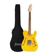 Pre-Order – Estimated Late Oct 2026 | Haze TL190 Quilted Natural Semi-Hollow Lightweight Electric Guitar with Single-Coil Pickups