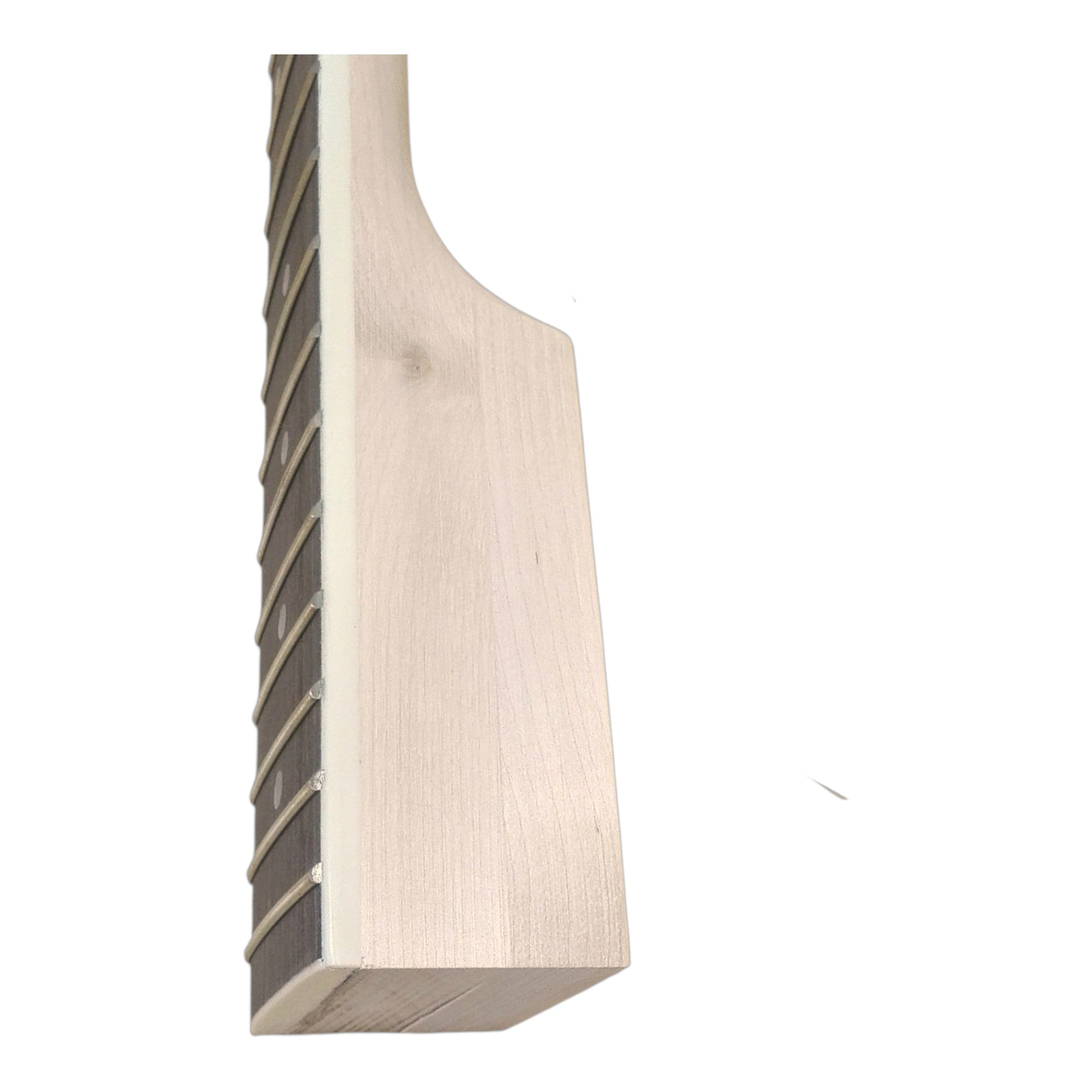 VL10DIY Hollow Basswood Body Maple Set-Neck Viola-Style Mini H-H Electric Bass Guitar DIY Kit - Complete No-Soldering w/ White Pearloid & Ebony Trims