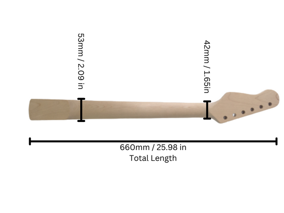 HSST1910GN1W Thin Guitar Neck - Electric Guitar Replacement Neck - Slim Profile