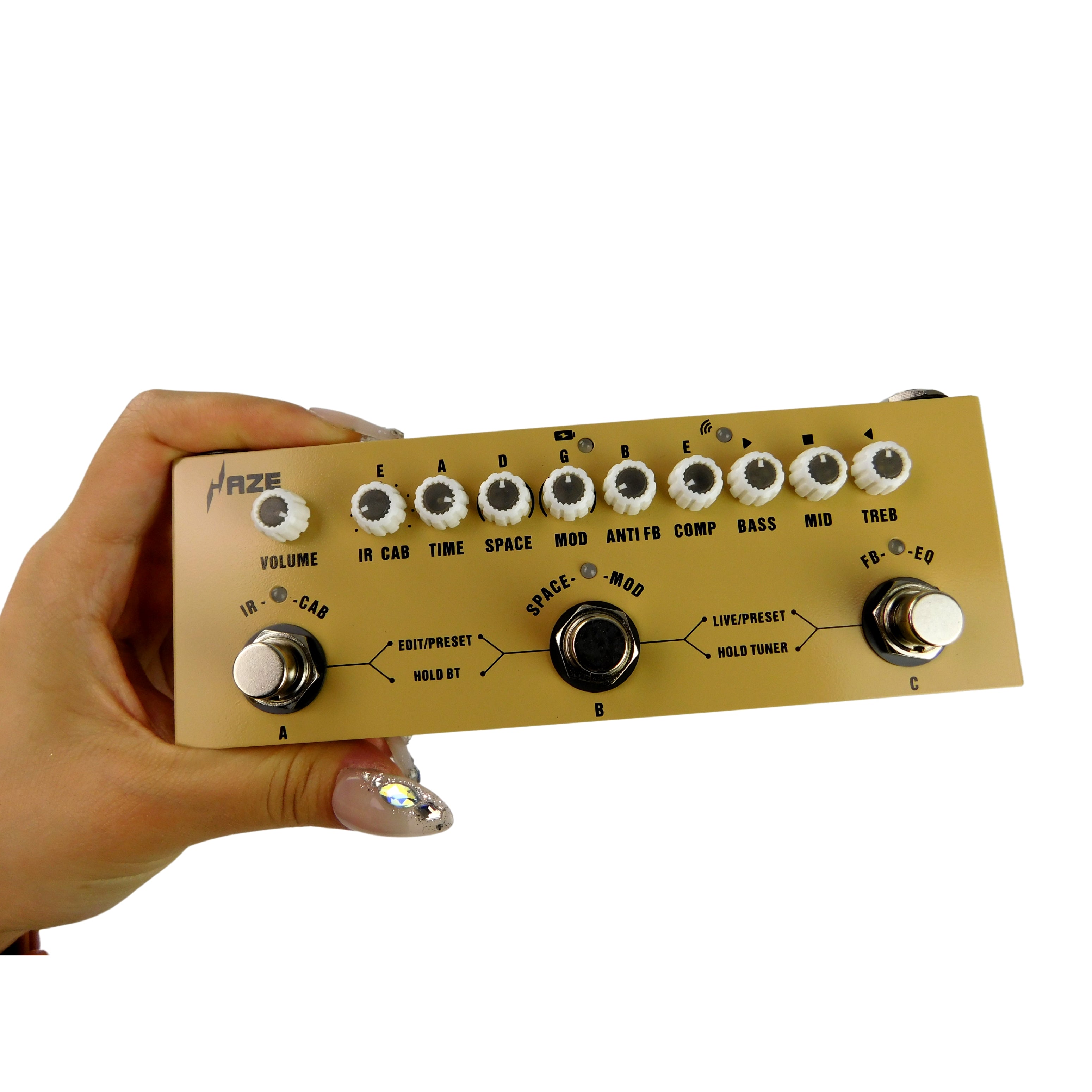 Haze Cube BABY AC Rechargeable Multi Effects Pedal for Acoustic Guitar Recording Audio Interface Function Cuvave Pedal