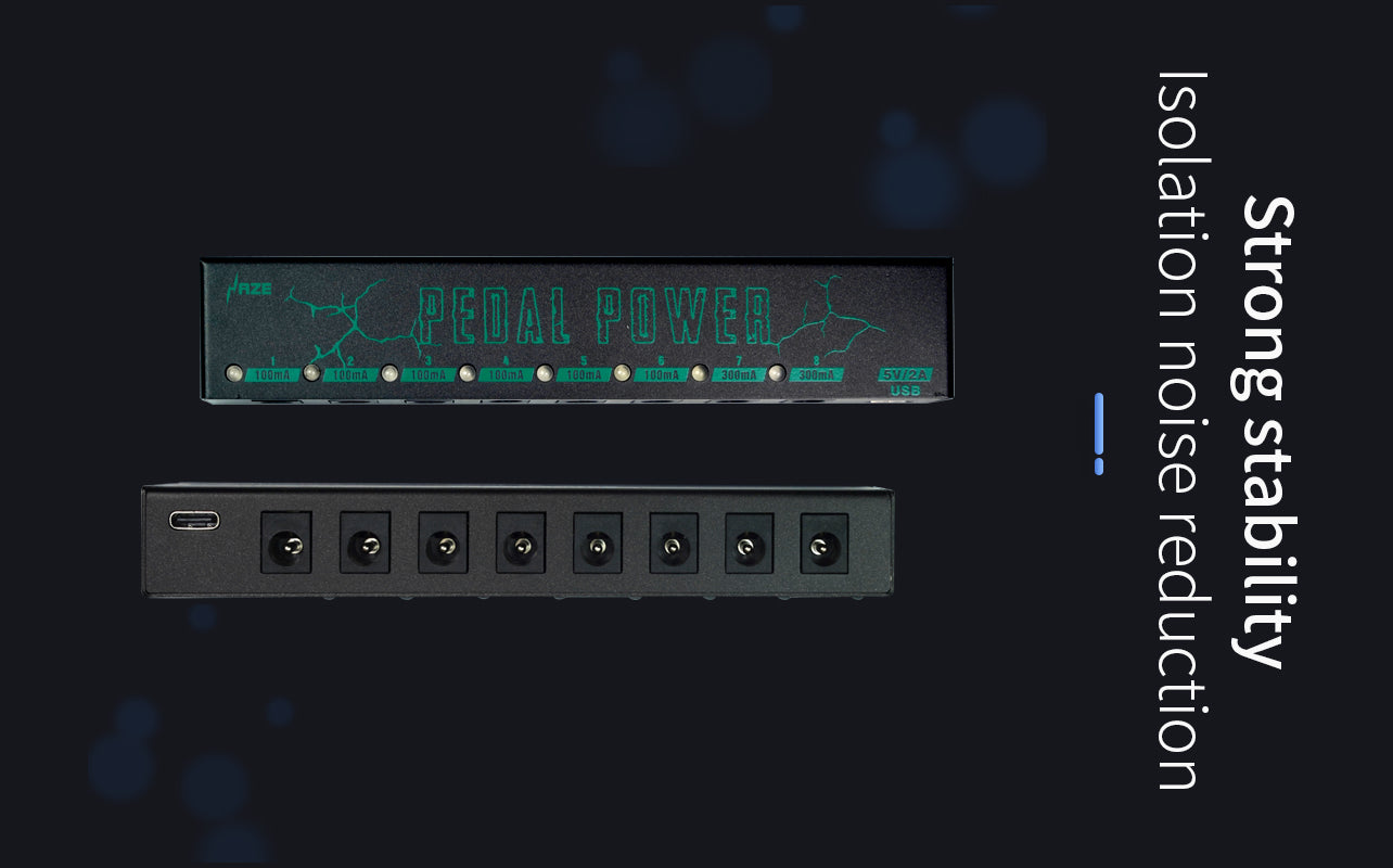 HAZE PP008 Guitar Pedal Power Supply 8 isolated 9V DC outputs with type-C