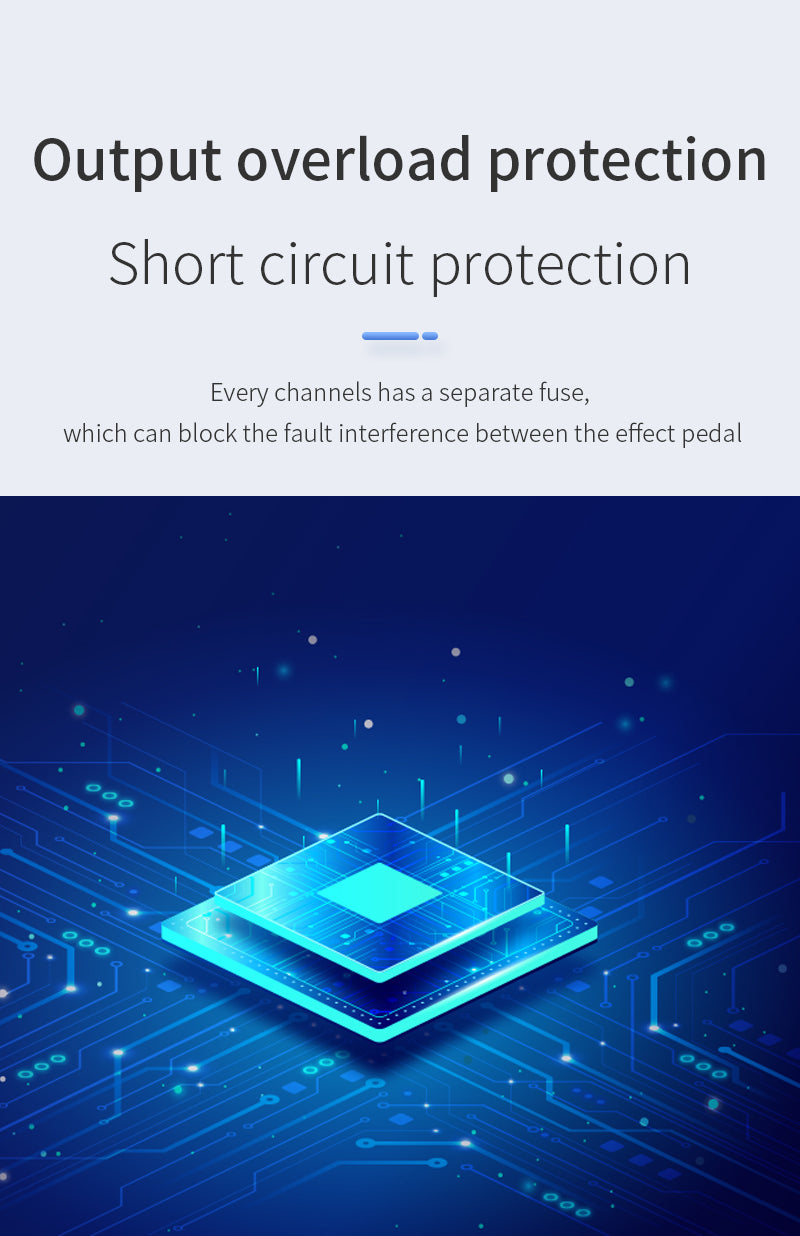 HAZE PP008 Guitar Pedal Power Supply 8 isolated 9V DC outputs with type-C