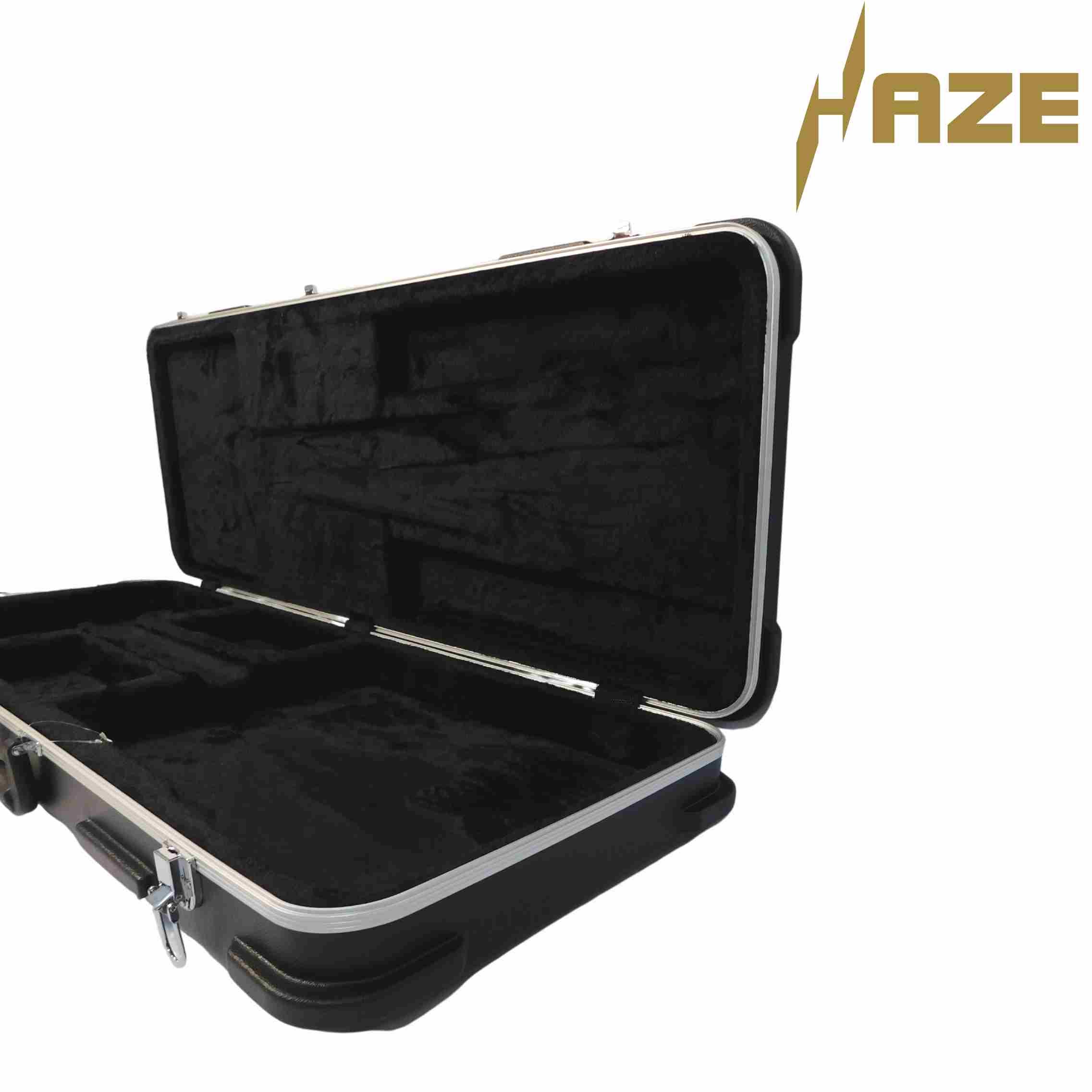 Haze 20ABS Electric Guitar Heavy-Duty Hard Case with Rounded Corners - Lockable, Black, HCBEF20ABS