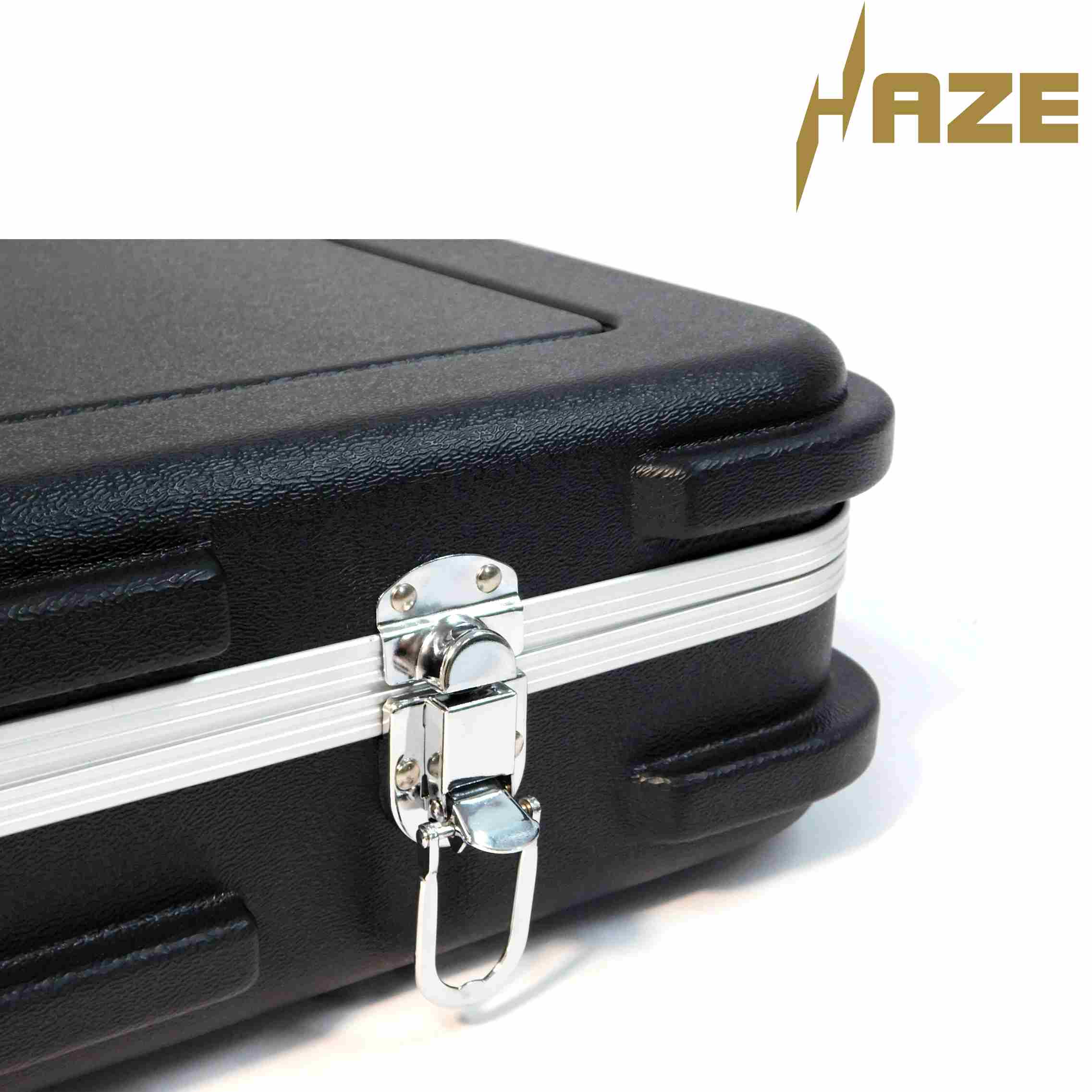 Haze 20ABS Electric Guitar Heavy-Duty Hard Case with Rounded Corners - Lockable, Black, HCBEF20ABS