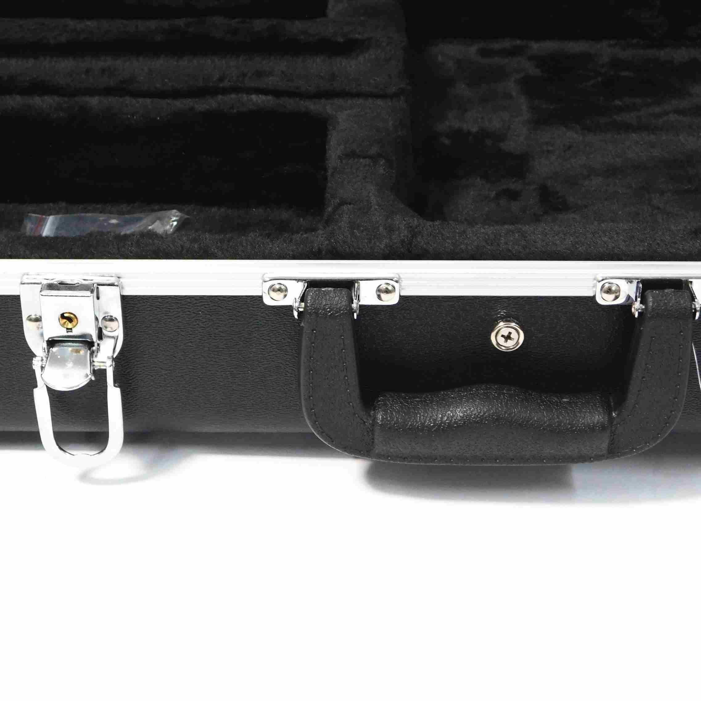 Haze 20ABS Electric Guitar Heavy-Duty Hard Case with Rounded Corners - Lockable, Black, HCBEF20ABS