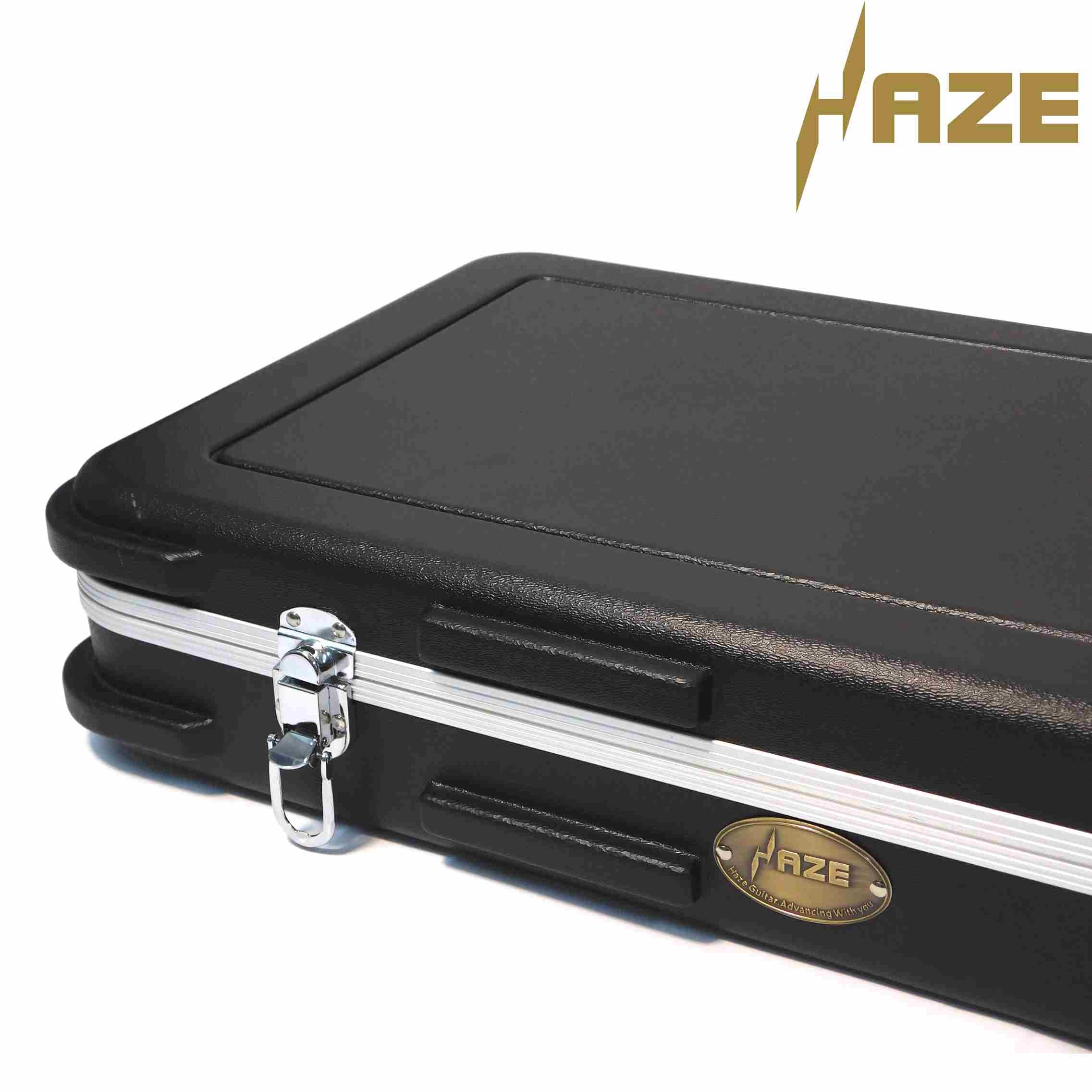Haze 20ABS Electric Guitar Heavy-Duty Hard Case with Rounded Corners - Lockable, Black, HCBEF20ABS