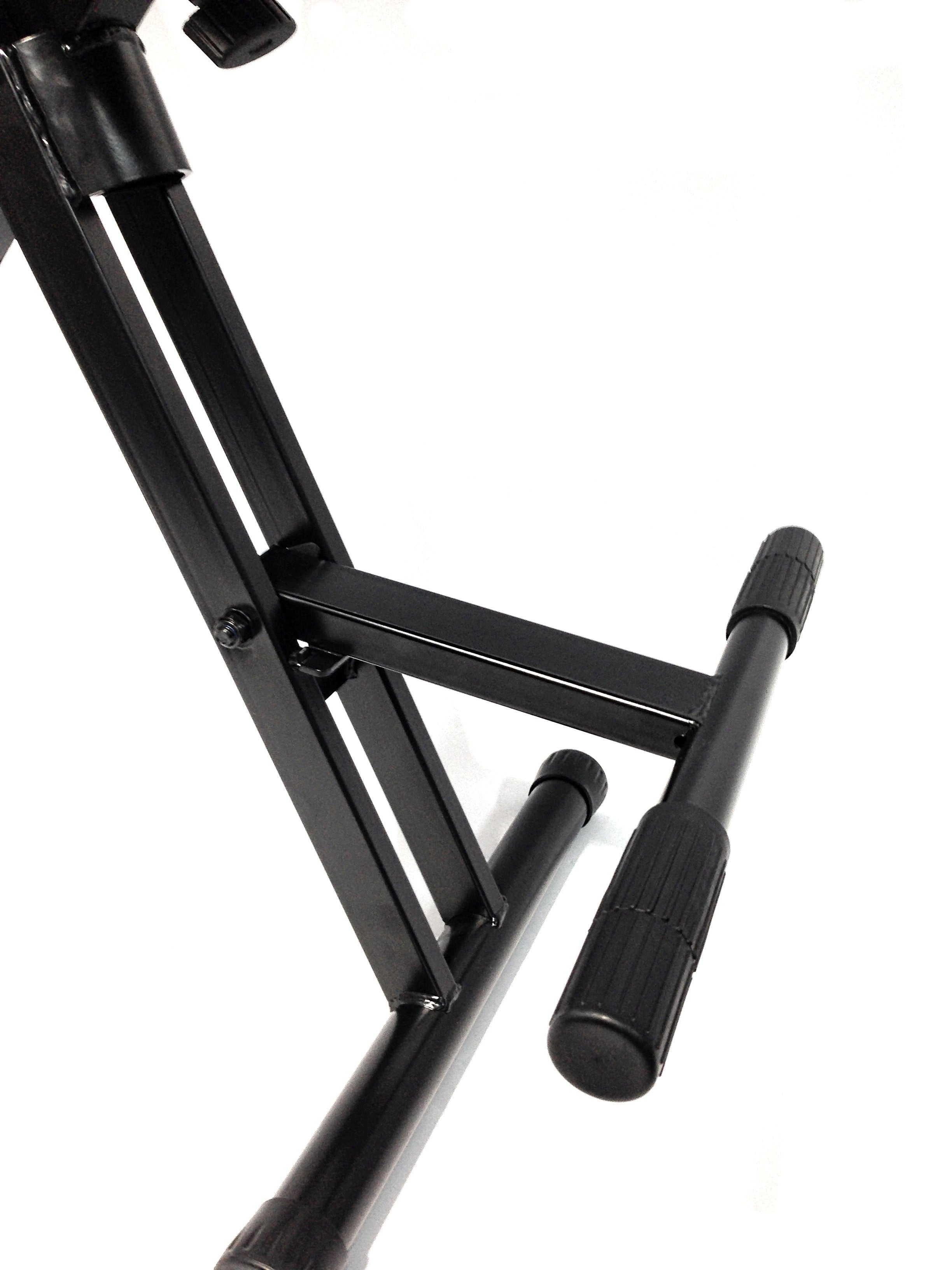 Haze KB015 Foldable Guitarist Stool w/Footrest and Backrest