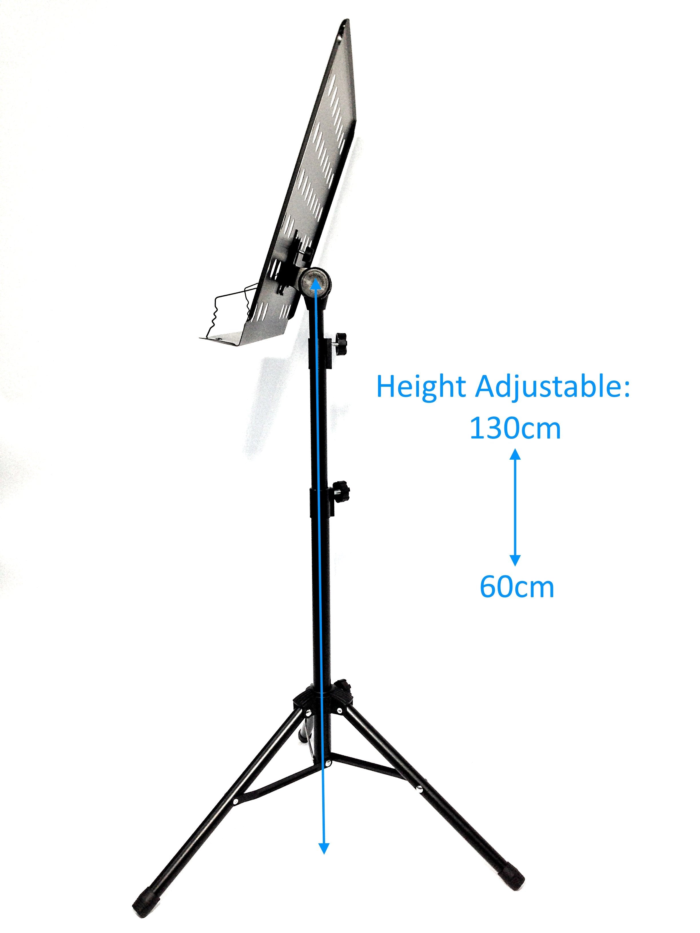 Haze MSD5 Heavy-Duty Professional Sheet Music Stand – Adjustable Height, Black (Optional Tuner)