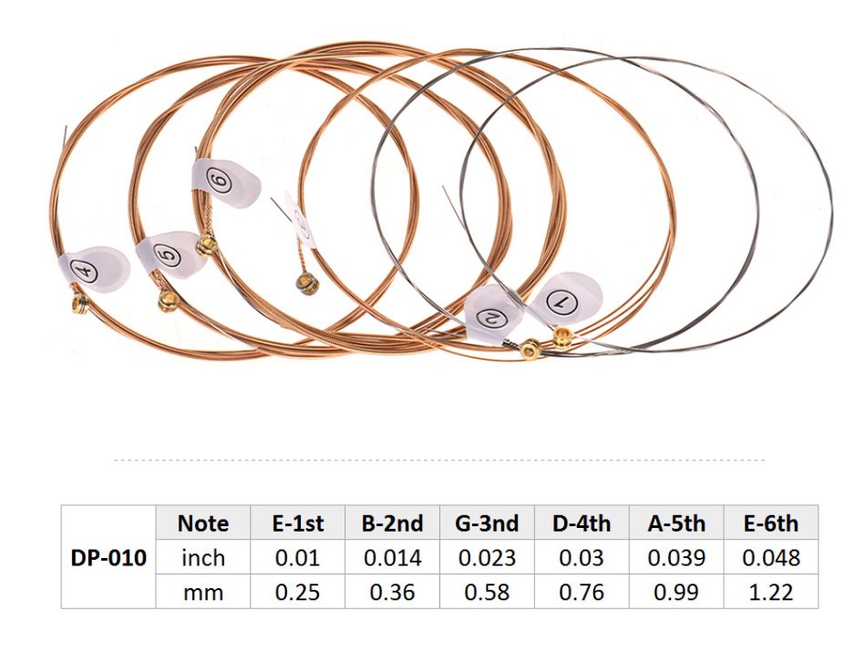 Haze DP010 Acoustic Guitar Strings - Extra Light +3 Picks