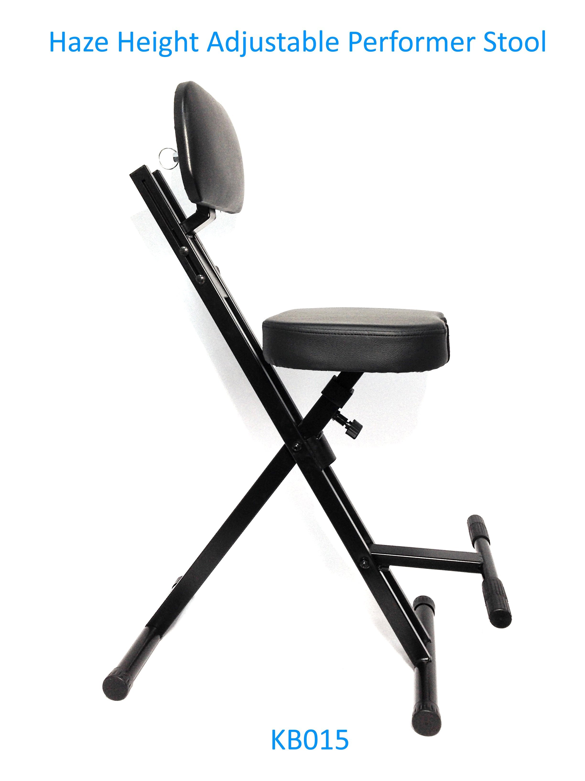 Haze KB015 Foldable Guitarist Stool w/Footrest and Backrest – Haze