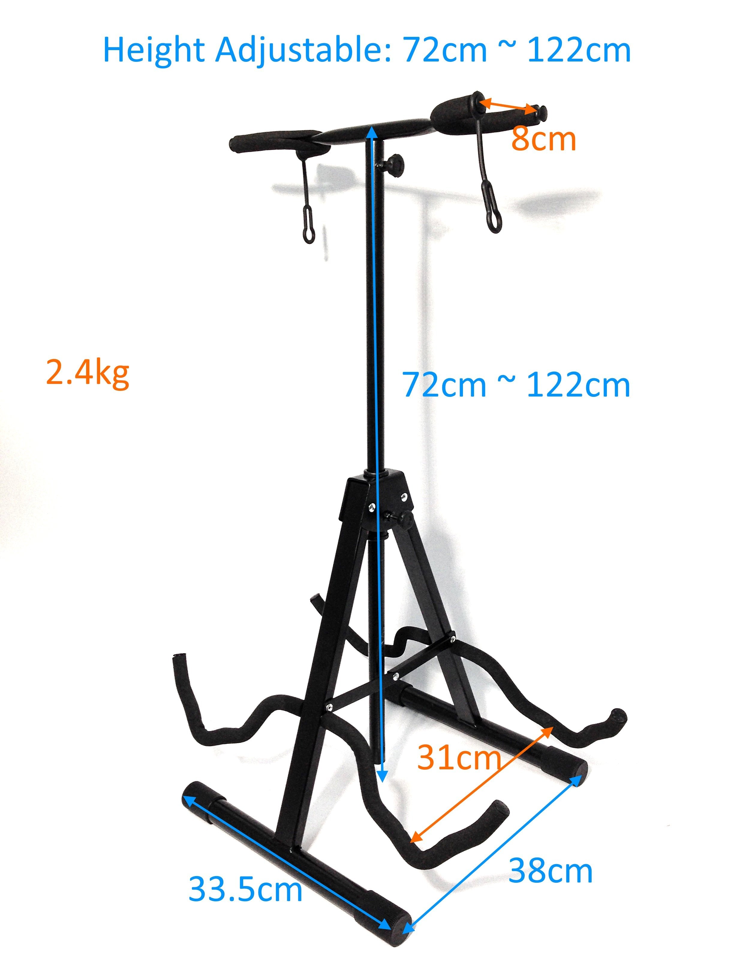 Haze GS028 Metal-Rubber A-Frame Base 2-Guitar Stand
