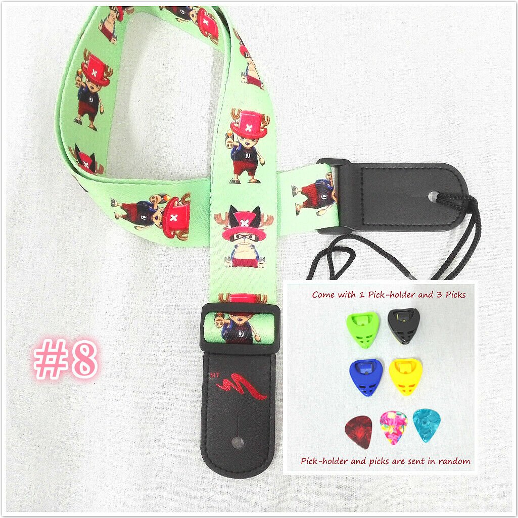 Ukulele Shoulder Strap, Multi-Pattern, Length Adjustable+3 Picks & 1 Pick-Holder, UKSTRP02