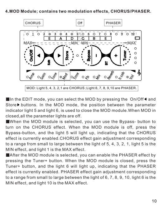 Cuvave H8 Portable Electric Guitar Headphone Amplifier Built-in Delay Tuner Phaser Reverb Effect IR Cabinet Guitar Plug