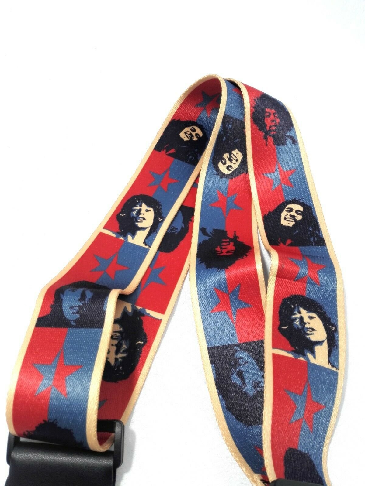 Long PU Leather End Guitar Strap, Length Adjustable 103~170cm, "Singers", GSBAND