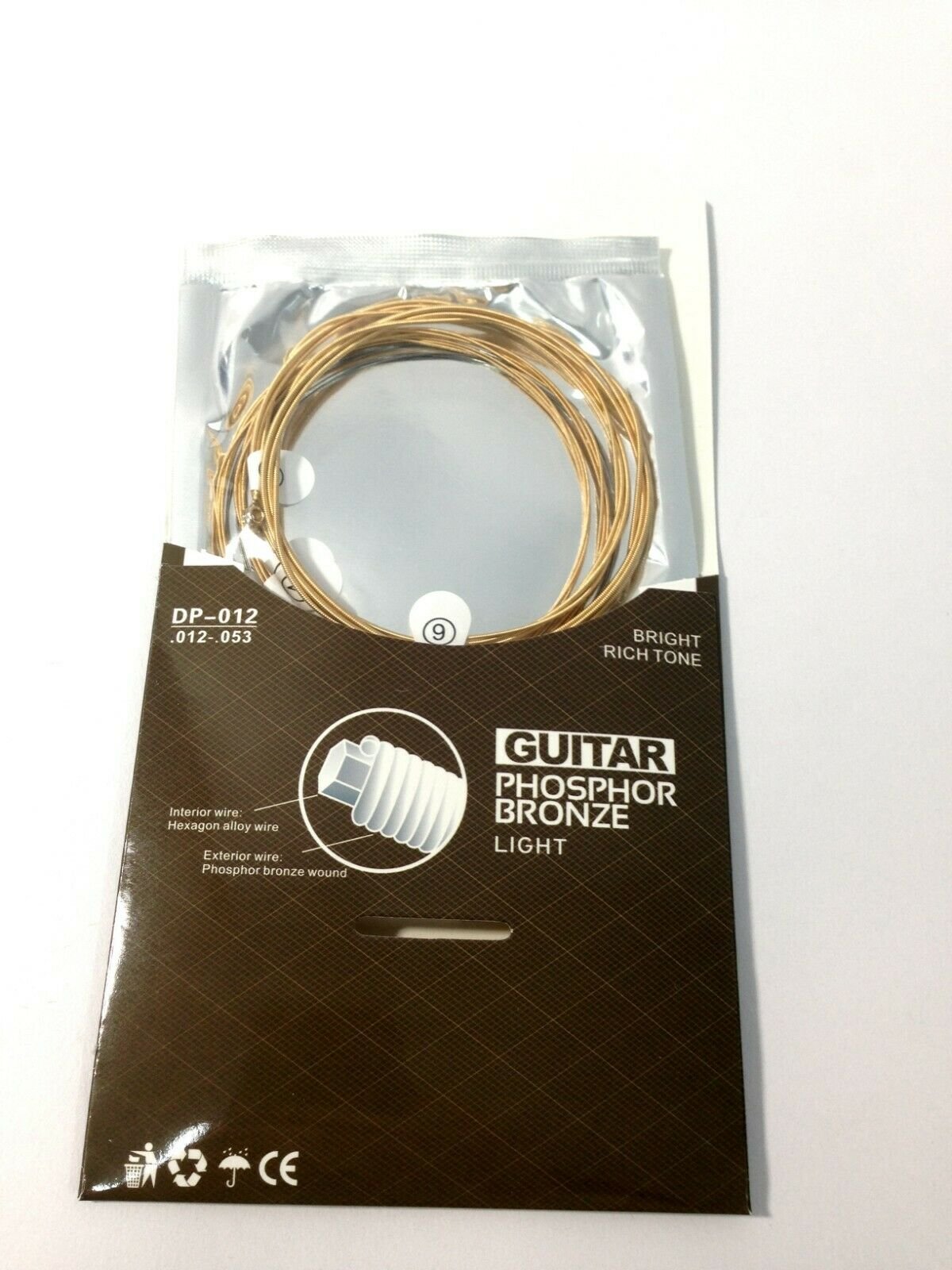 Haze DP012 Acoustic Guitar Strings - Light + 3 Picks