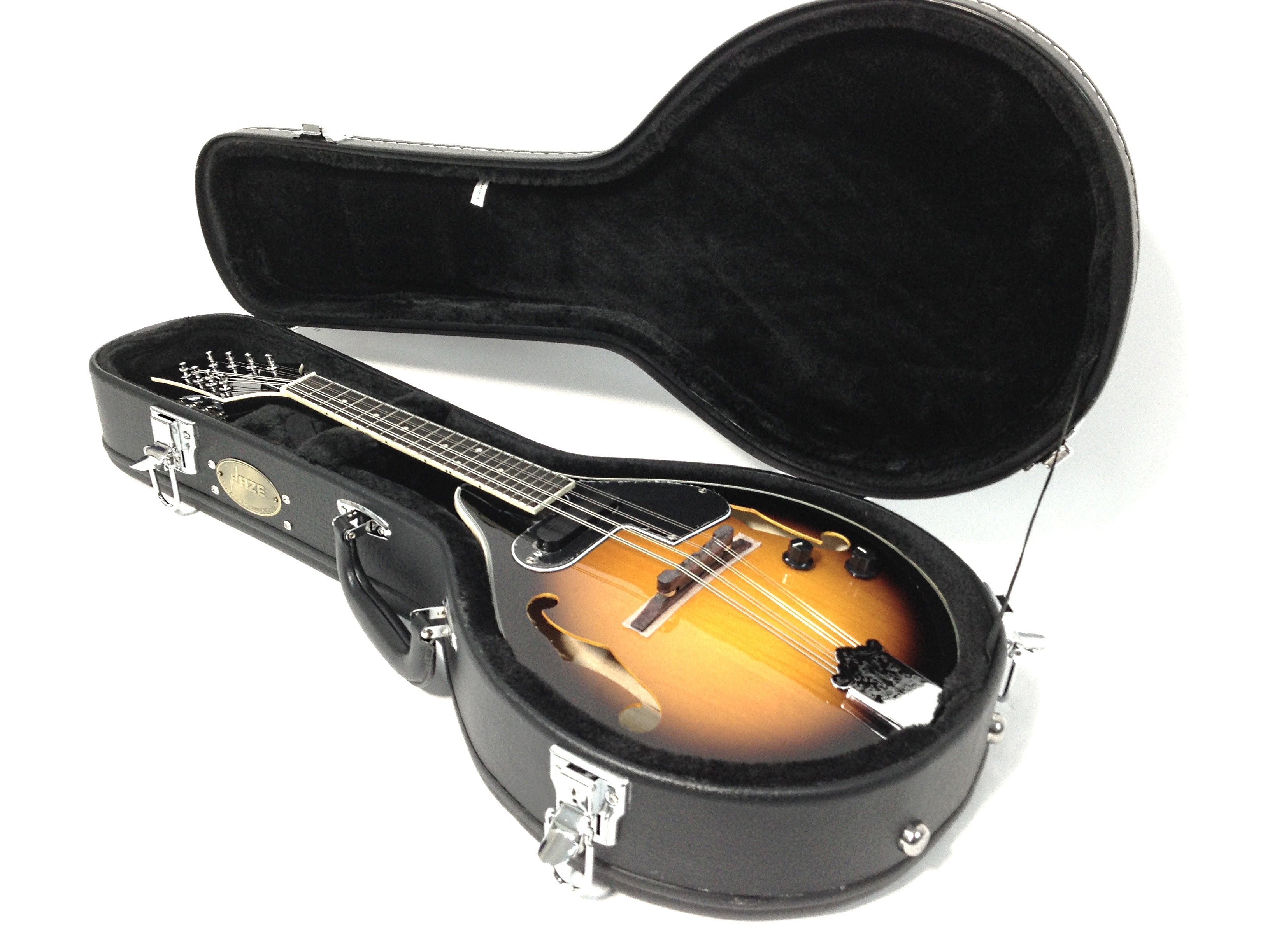 Haze HPMB19010C A-Style Mandolin Hard Case - Lockable, Black