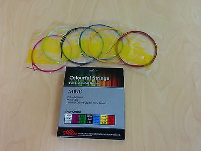 Alice AC107C Professional Colorful Classical Guitar Nylon Strings 0.028 ~ 0.043