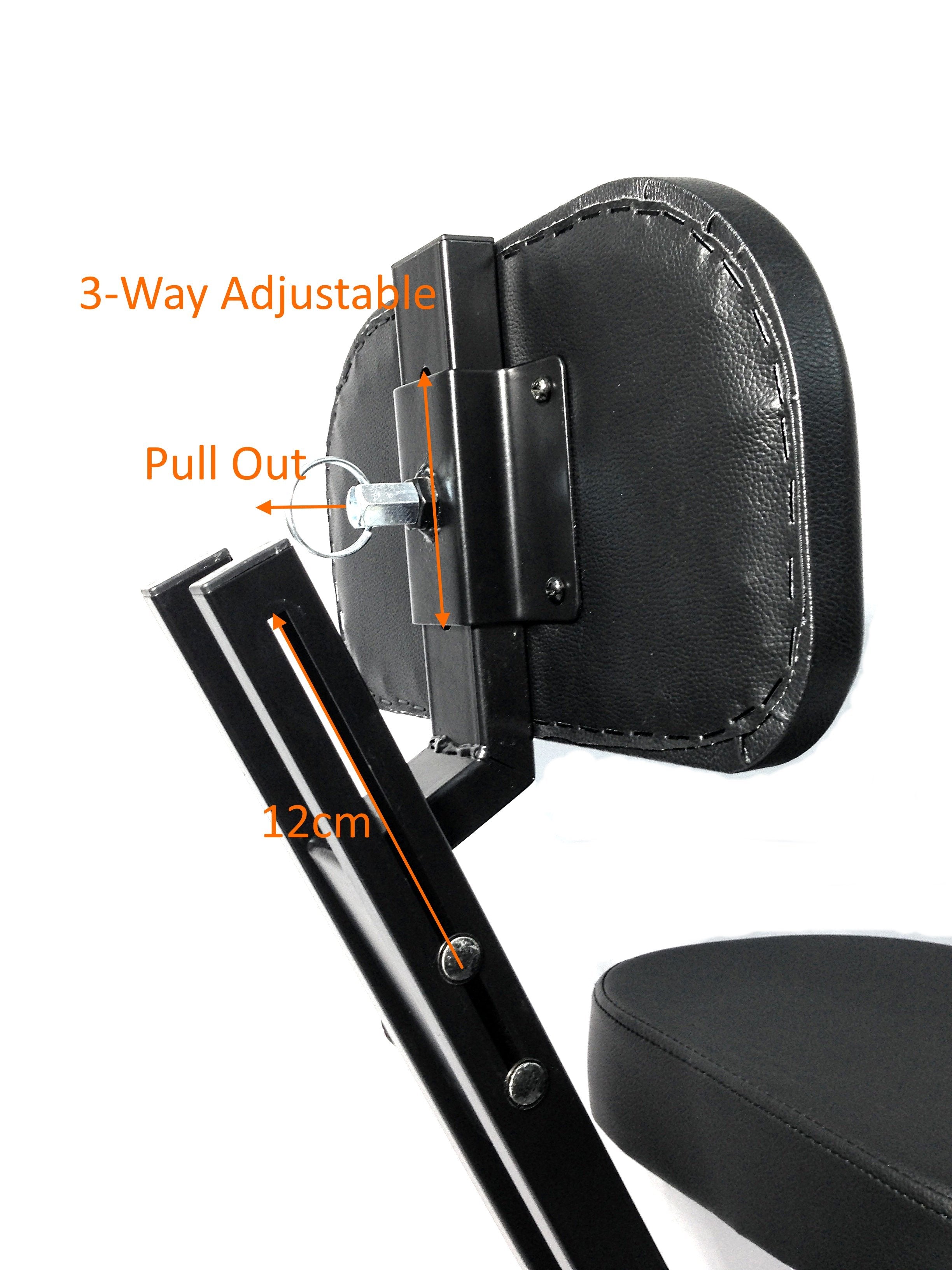 Haze KB015 Foldable Guitarist Stool w/Footrest and Backrest