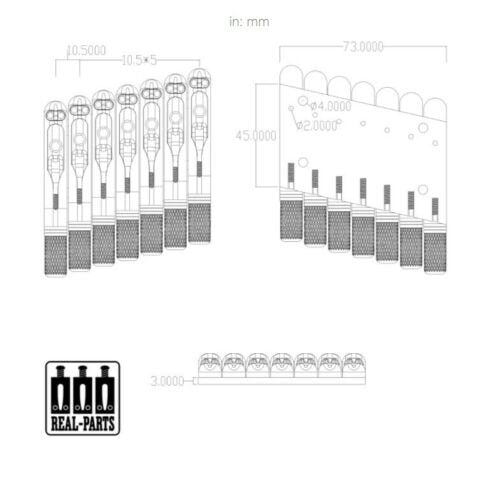 KOLOSS AVIATORII7FFCR Silver Bridge for 7-String Fanned Fret Headless Electric Guitar