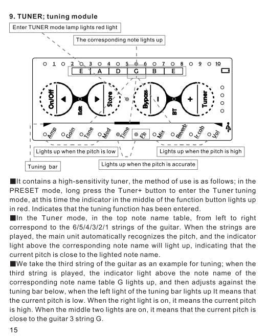Cuvave H8 Portable Electric Guitar Headphone Amplifier Built-in Delay Tuner Phaser Reverb Effect IR Cabinet Guitar Plug