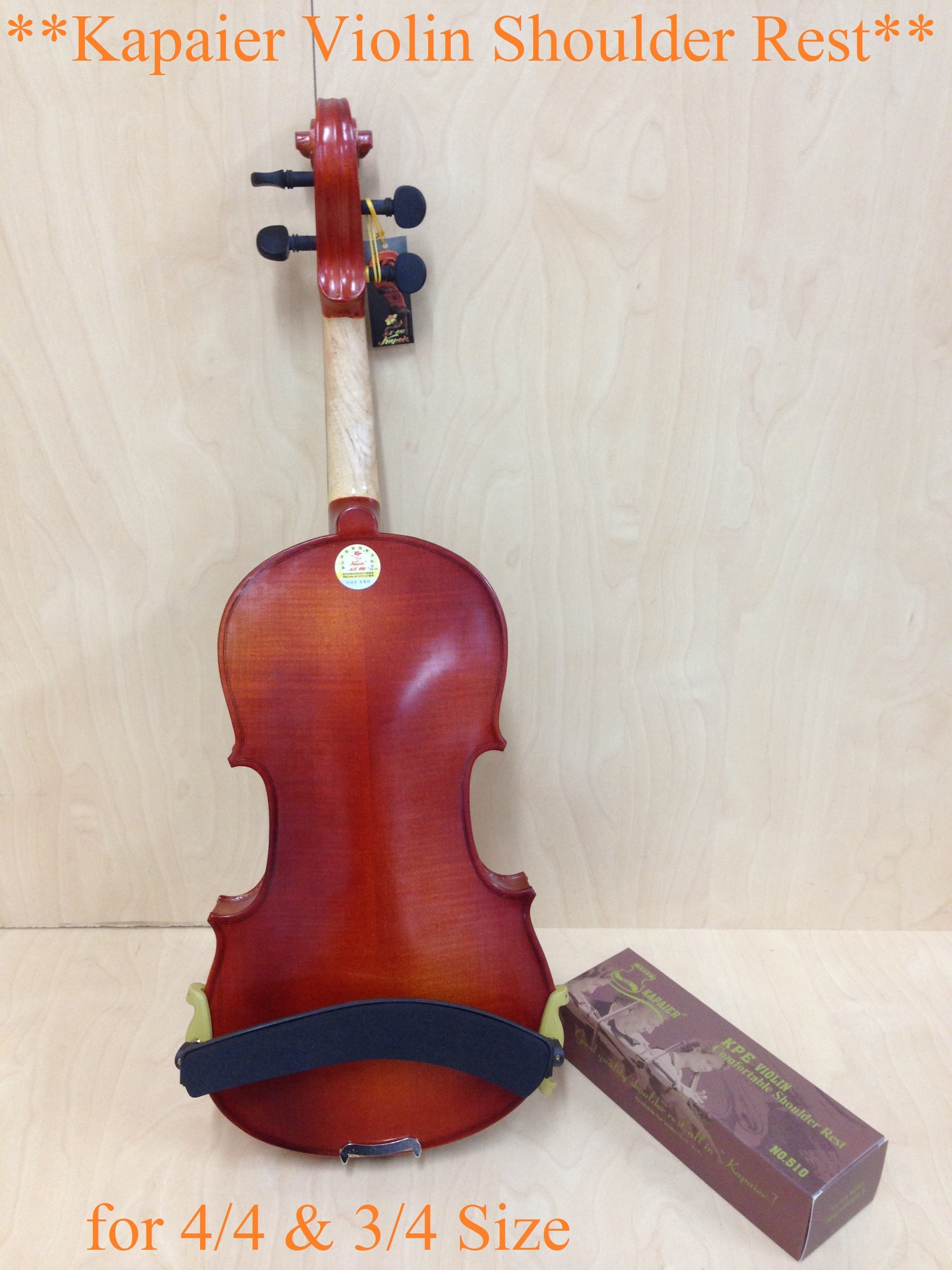 Kapaier KPE510NO301 Economy Model Violin Adjustable Shoulder Rest - 4/4, 3/4 with Rosin