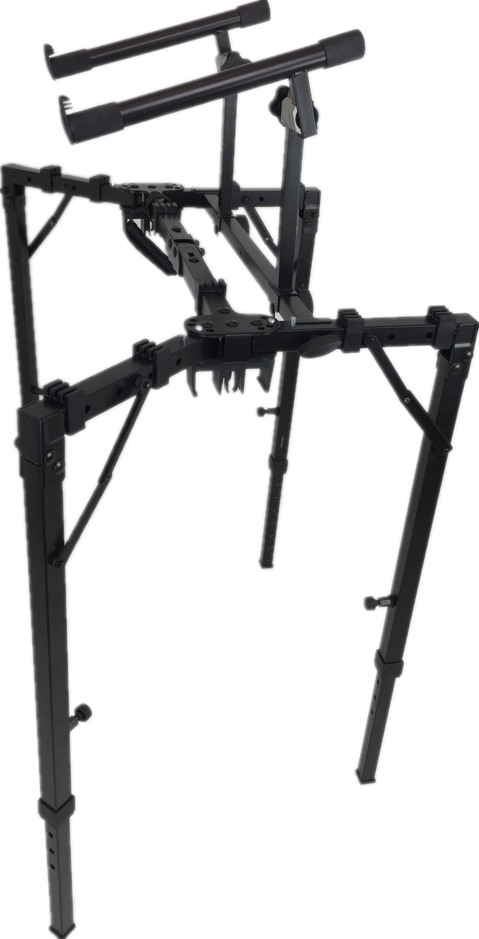 Haze Foldable Double Keyboard Stand - Studio Stage Mixer Turntable DJ Coffin 2 Tier Laptop PA KS052+KS050