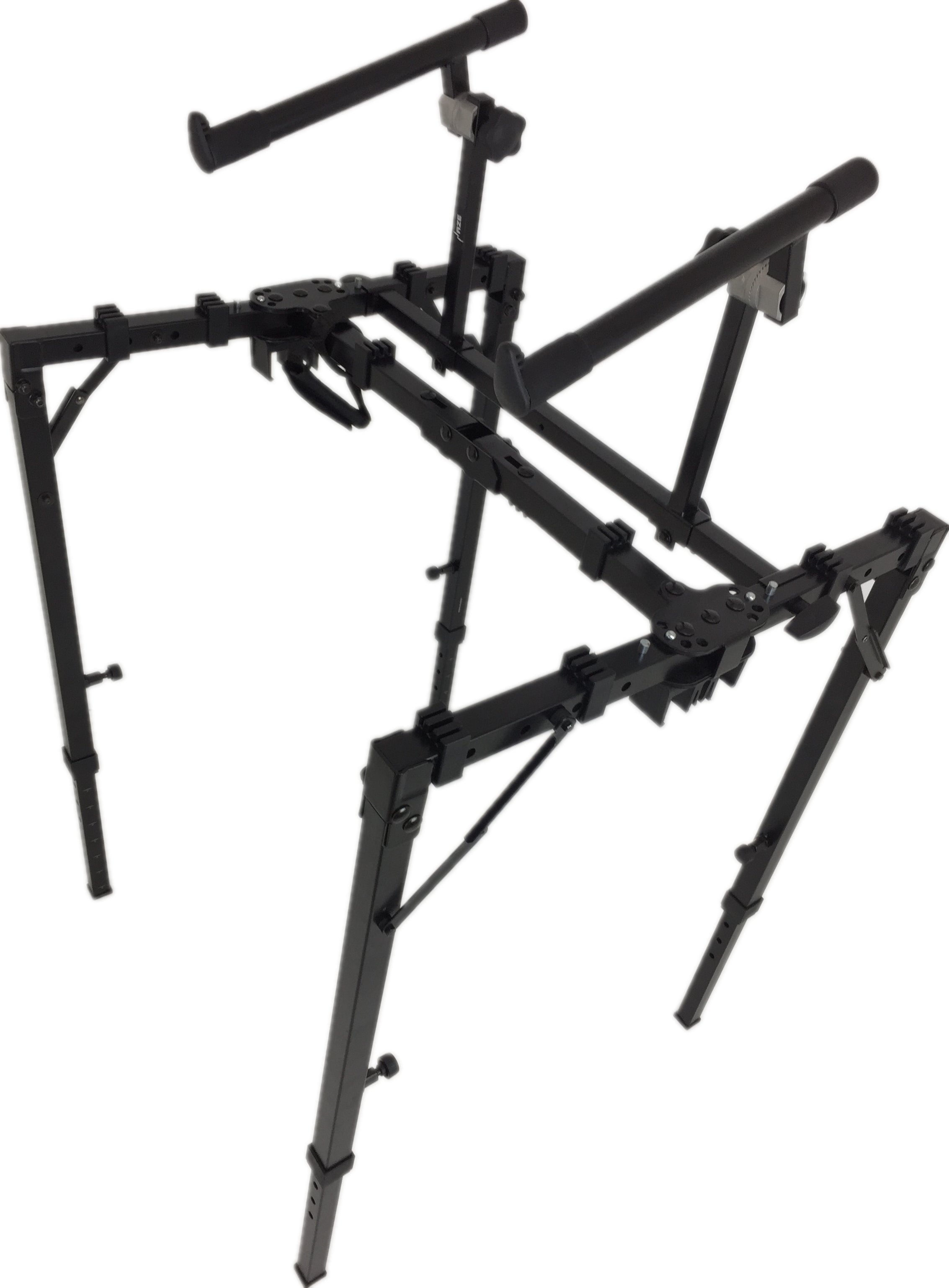 Haze Foldable Double Keyboard Stand - Studio Stage Mixer Turntable DJ Coffin 2 Tier Laptop PA KS052+KS050