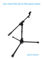 Haze MS010 Small Black Microphone Stand With Short Telescopic Boom
