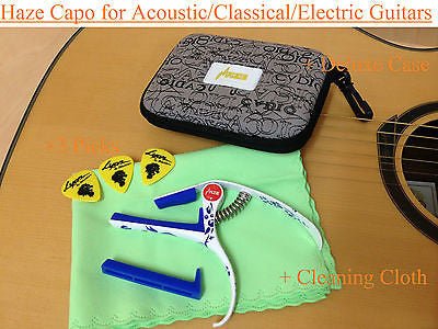 Haze DC06C Ceramic Design Guitar Capo + 3 Picks