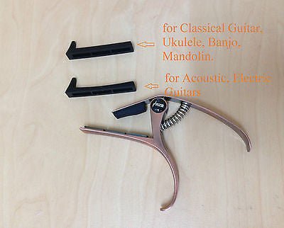 Haze DC06B Top Grade Zinc Alloy Acoustic/Classical Guitar Capo - Bronze + 3 Free Picks