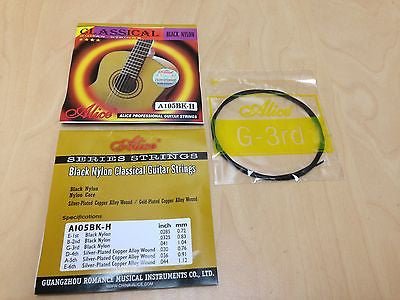 Alice A105BKH Professional Classical Guitar Strings Black Nylon(.0285~.044inch)