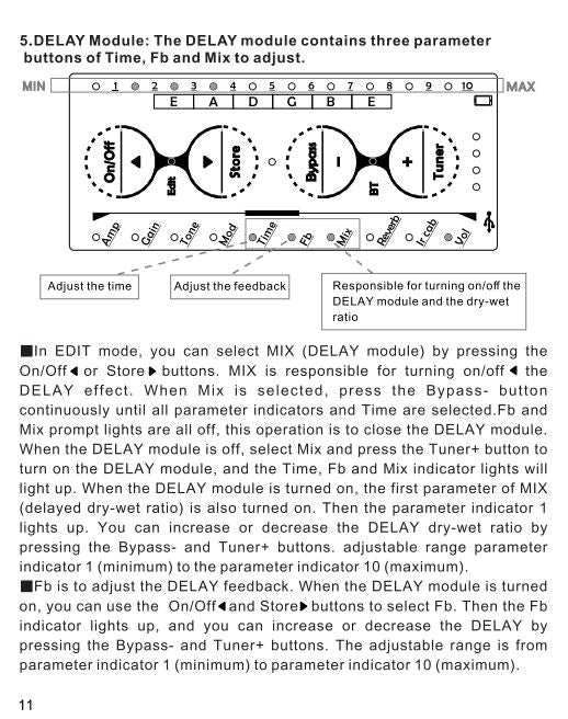 Cuvave H8 Portable Electric Guitar Headphone Amplifier Built-in Delay Tuner Phaser Reverb Effect IR Cabinet Guitar Plug