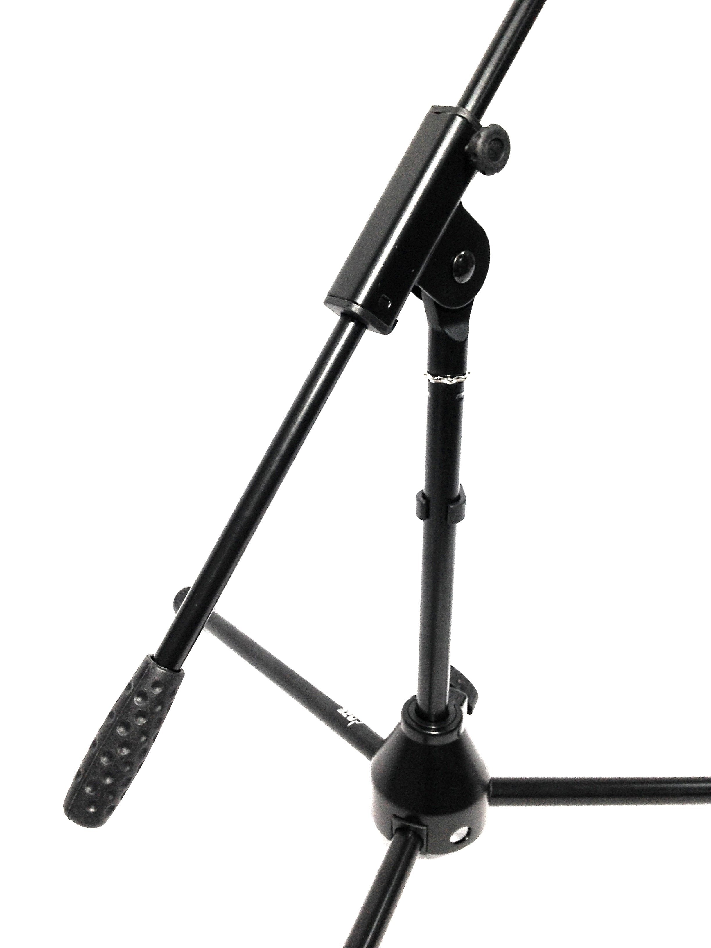 Haze MS010 Small Black Microphone Stand With Short Telescopic Boom