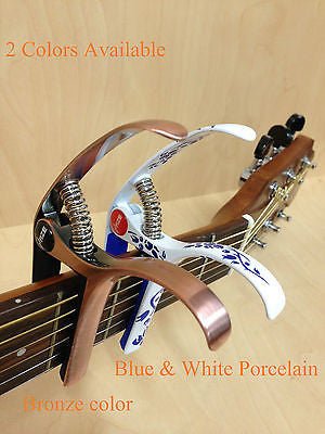 Haze DC06B Top Grade Zinc Alloy Acoustic/Classical Guitar Capo - Bronze + 3 Free Picks