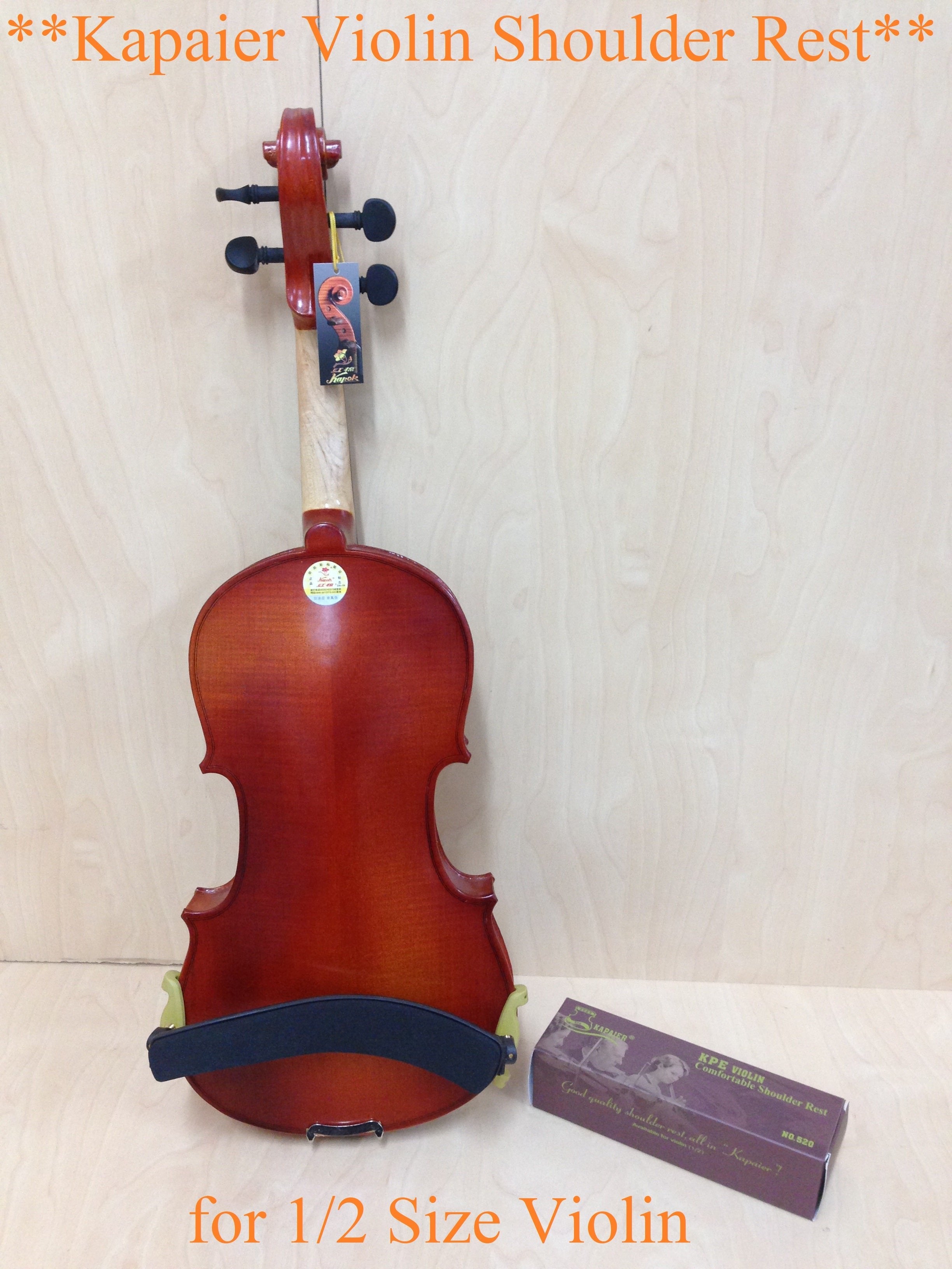 Kapaier KPE520 Economy Model Violin Adjustable Shoulder Rest - 1/2 with Rosin