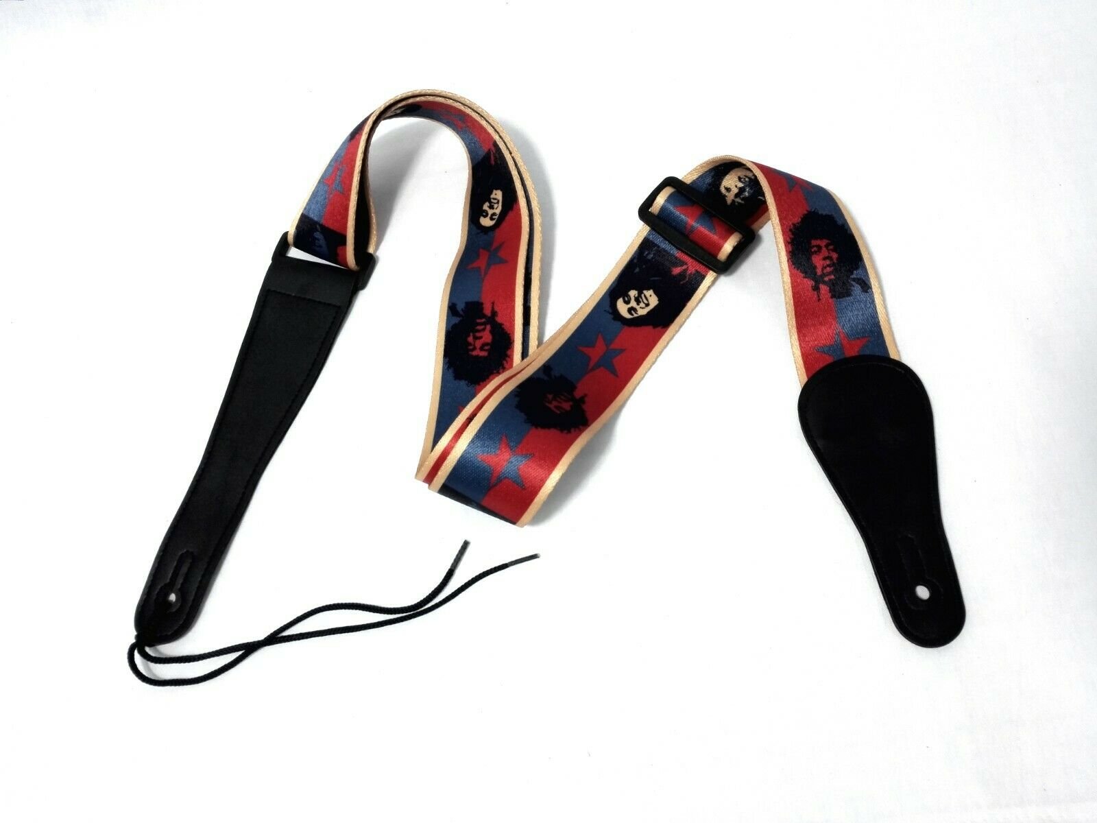 Long PU Leather End Guitar Strap, Length Adjustable 103~170cm, "Singers", GSBAND