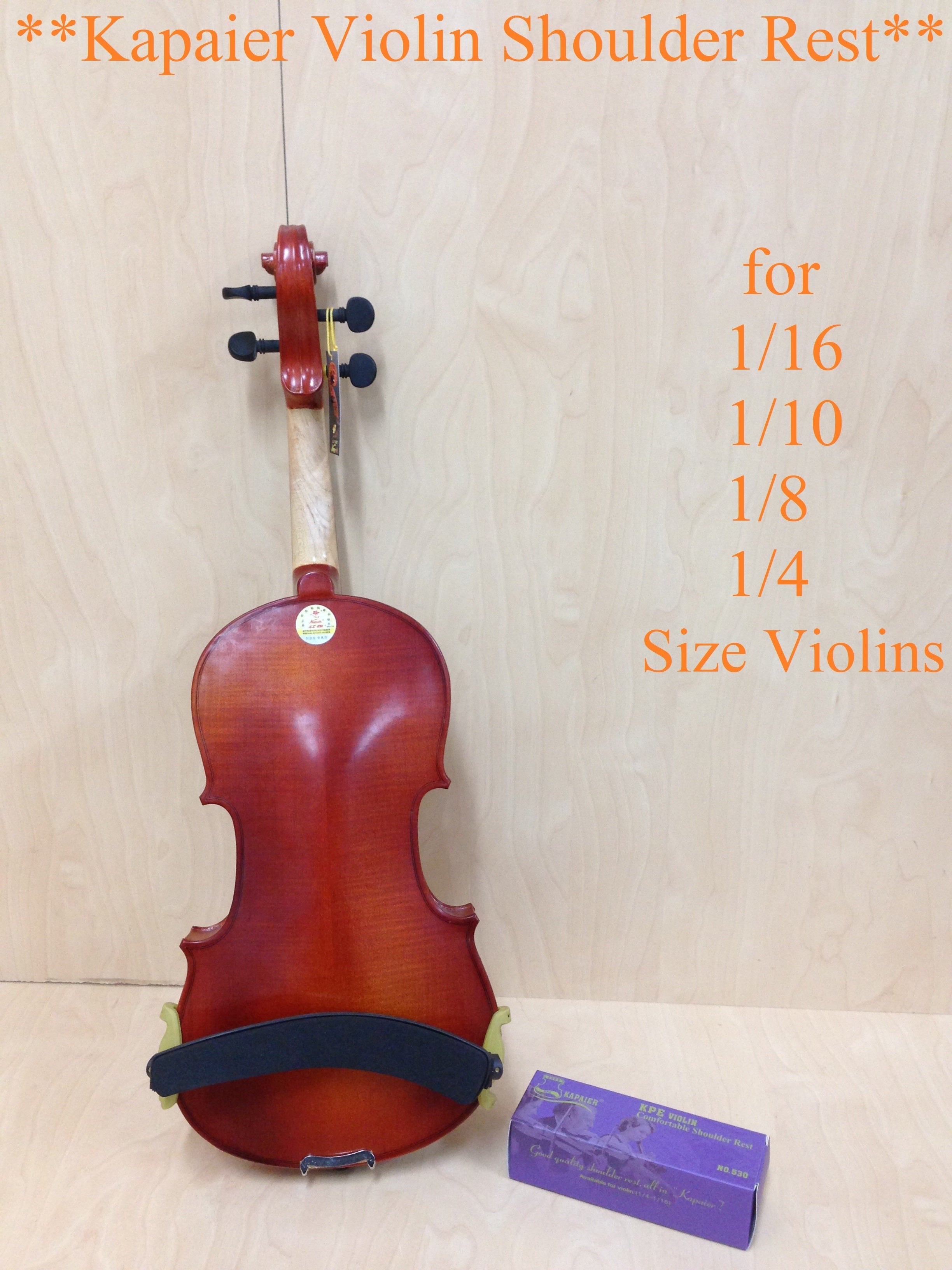 Kapaier KPE530NO301 Violin Shoulder Rest Adjustable For  1/16 ~ 1/4 Size Kun Style with Rosin