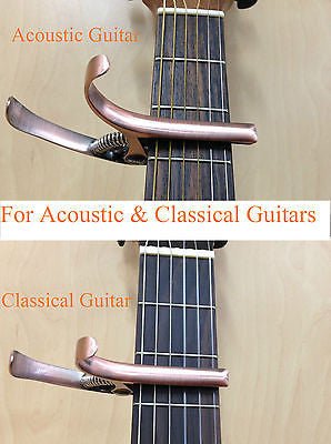 Haze DC06B Top Grade Zinc Alloy Acoustic/Classical Guitar Capo - Bronze + 3 Free Picks