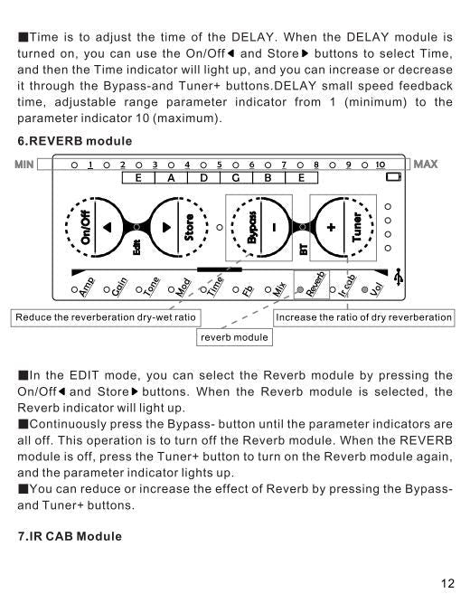 Cuvave H8 Portable Electric Guitar Headphone Amplifier Built-in Delay Tuner Phaser Reverb Effect IR Cabinet Guitar Plug
