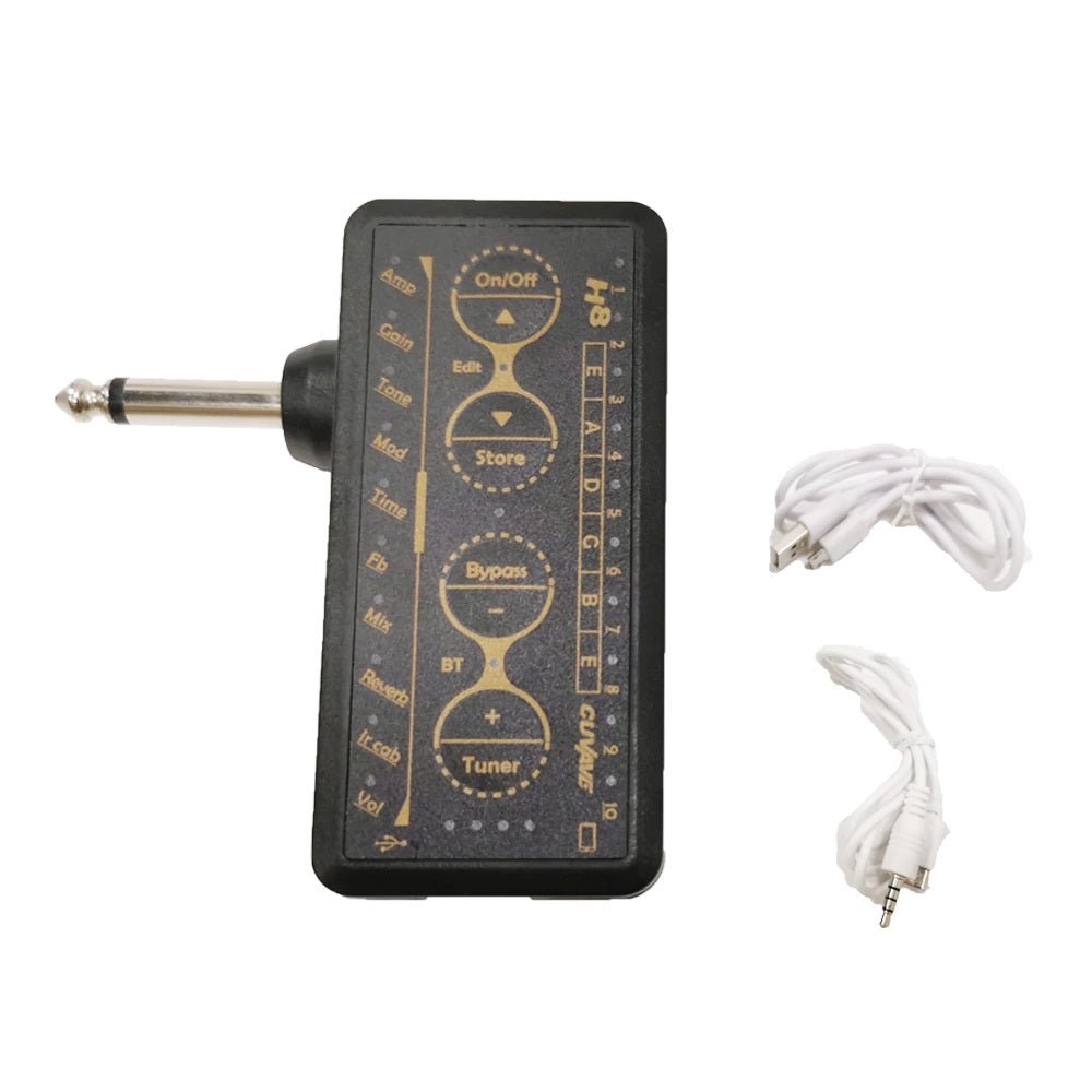 Cuvave H8 Portable Electric Guitar Headphone Amplifier Built-in Delay Tuner Phaser Reverb Effect IR Cabinet Guitar Plug