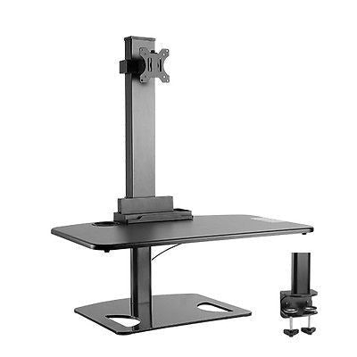 Height Adjustable Stand sit and stand work station with Single Display Mount or Clamp DWS03-T01BK