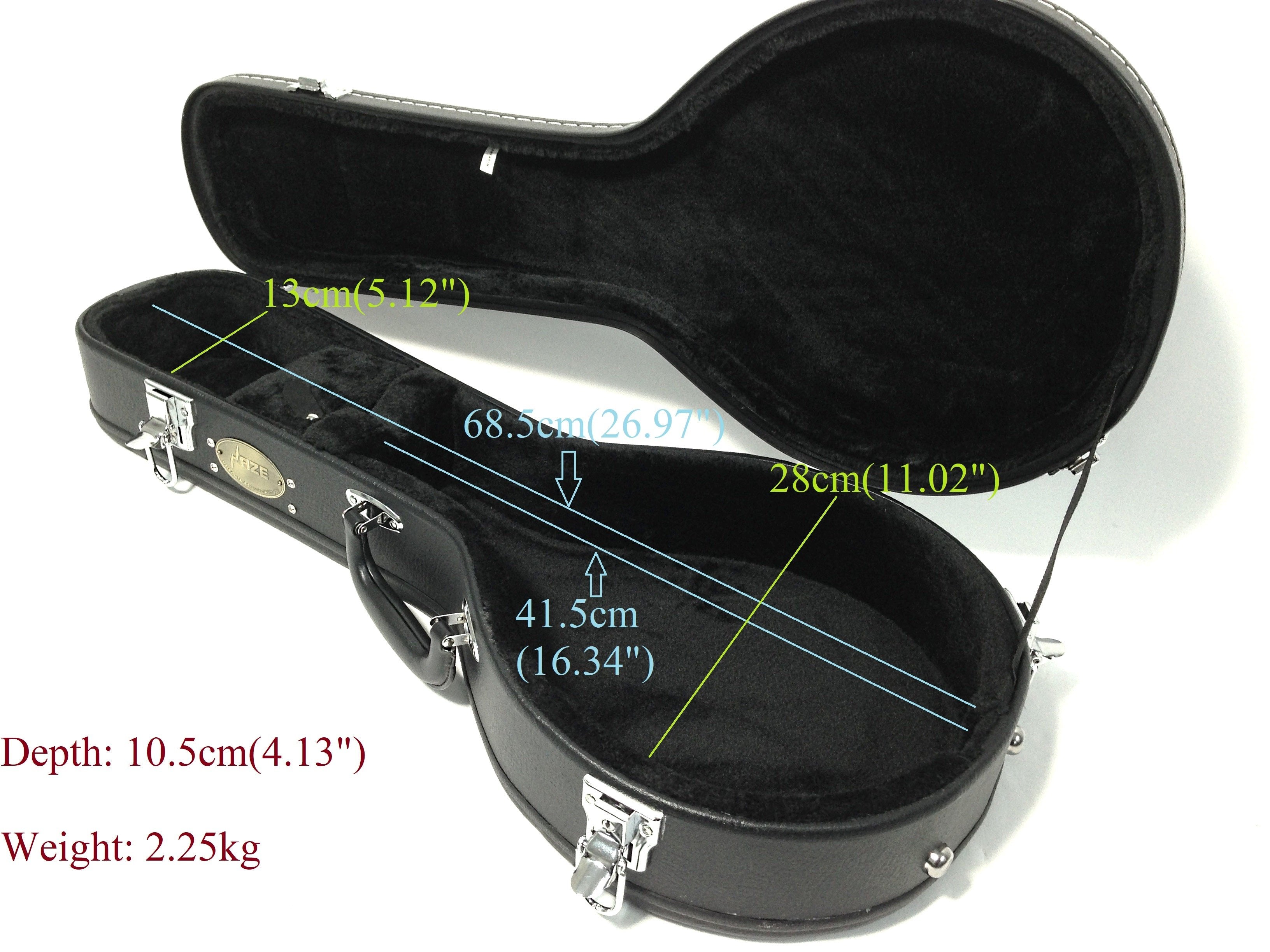 Haze HPMB19010C A-Style Mandolin Hard Case - Lockable, Black